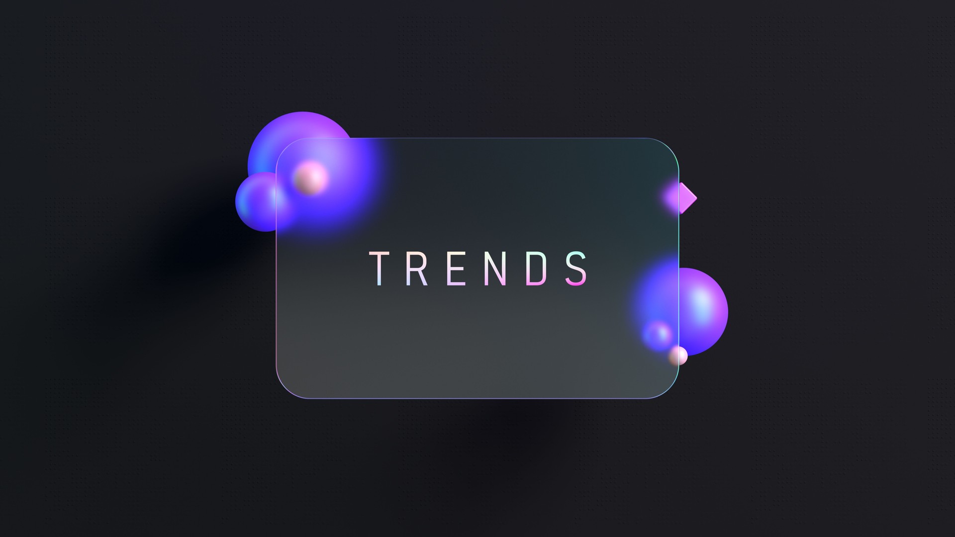Trends text on digital transparent card.